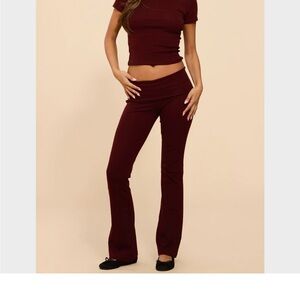 Women's Burgundy Yoga Pants